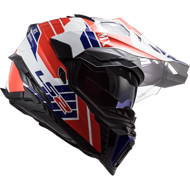 Мотошлем LS2 MX701 Explorer Atlantis White Red Blue S