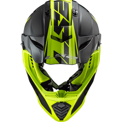 Мотошлем LS2 MX437 Fast EVO Roar Matt Black Hi-Vis Yellow L