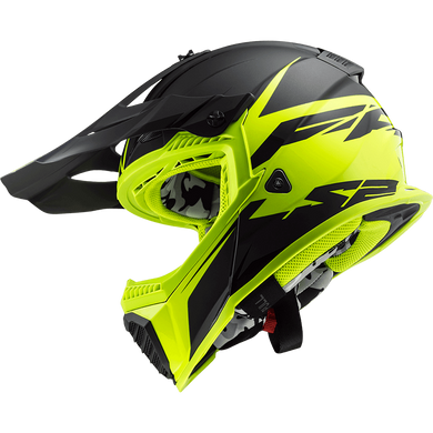 Мотошлем LS2 MX437 Fast EVO Roar Matt Black Hi-Vis Yellow L