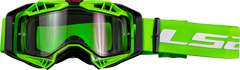 Маска кросова LS2 Aura Goggle Black Hi-Vis Green With Clear Visor