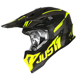 Мотошолом Just1 J39 Stars Black Fluo Yellow Titanium S