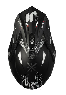 Мотошолом Just1 J39 Rock Red White Black - Matt XL