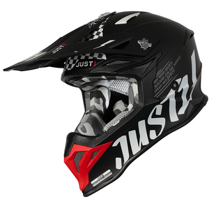 Мотошолом Just1 J39 Rock Red White Black - Matt XL