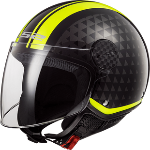 Мотошолом LS2 OF558 Sphere Lux Crush Black Hi Vis Yellow S