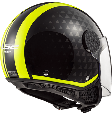 Мотошлем LS2 OF558 Sphere Lux Crush Black Hi Vis Yellow S