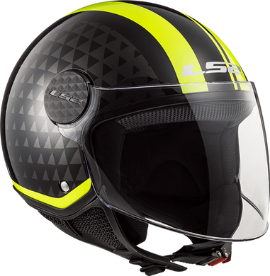 Мотошлем LS2 OF558 Sphere Lux Crush Black Hi Vis Yellow S