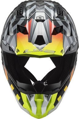 Мотошлем LS2 MX703 C X-Force Barrier Hi-Viz Yellow Red XXXL