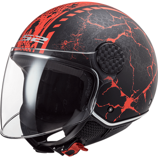 Мотошолом LS2 OF558 Sphere Lux Snake Matt Black Red