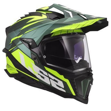 Мотошлем LS2 MX701 Explorer Spire Green Hi-Viz Yellow L