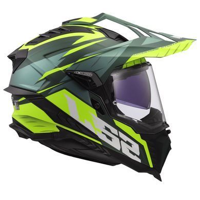 Мотошлем LS2 MX701 Explorer Spire Green Hi-Viz Yellow L