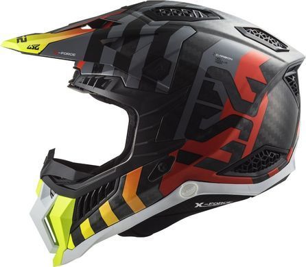 Мотошлем LS2 MX703 C X-Force Barrier Hi-Viz Yellow Red XXXL
