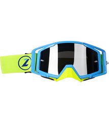 Маска кросова LAZER Goggle Race Style Blue Yellow - Mirror Silver Lens