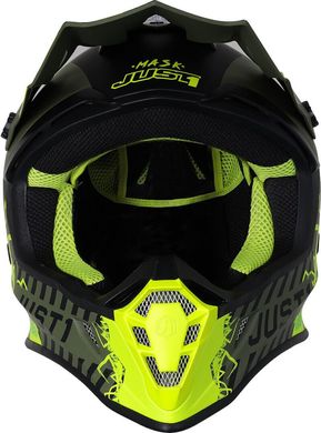 Мотошлем Just1 J38 Mask Fluo Yellow Black Green - Matt S