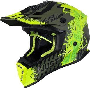 Мотошолом Just1 J38 Mask Fluo Yellow Black Green - Matt S