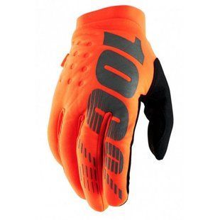 Мотоперчатки подростковые теплые 100% BRISKER Orange S