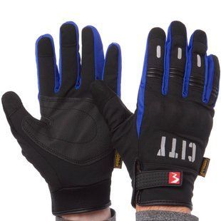 Мотоперчатки теплые Mad Bike City Black Blue L