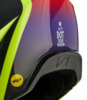 Мотошолом FOX V1 FLORA HELMET Yellow L