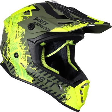 Мотошлем Just1 J38 Mask Fluo Yellow Black Green - Matt S