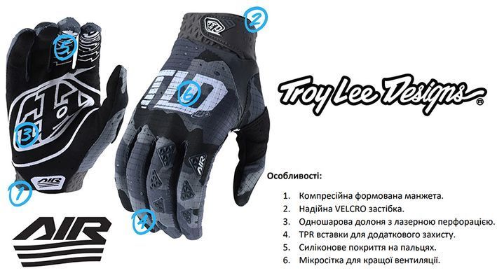 Рукавички TLD AIR glove black Розмір S