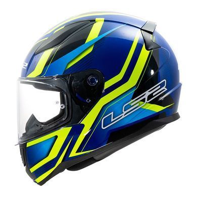 Мотошолом LS2 FF353 Rapid 2 Flitz Hi-Viz Yellow Blue XXXL