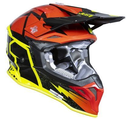 Мотошлем Just1 J39 Poseidon Fluo Yellow Red Black L