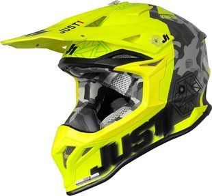 Мотошолом Just1 J39 Kinetic Camo Red Lime Fluo Yellow - Matt L