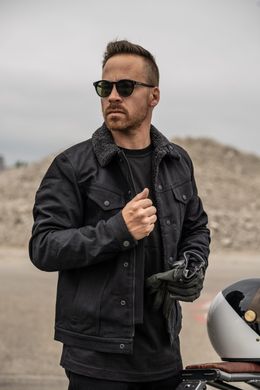 Мотокуртка PandoMoto HUSKY Black Sherpa Trucker Jacket L