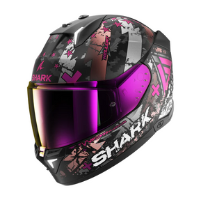 Мотошлем SHARK SKWAL i3 HELLCAT matt black/chrome/purple XS