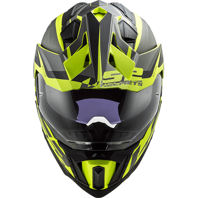 Мотошолом LS2 MX701 Explorer Alter Matt Black Hi-Vis Yellow