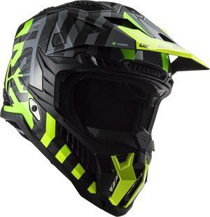 Мотошолом LS2 MX703 C X-Force Barrier Hi-Viz Yellow Green M