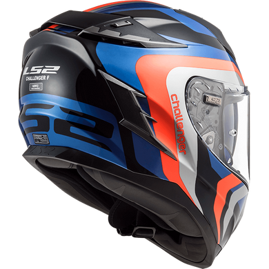 Мотошолом LS2 FF327 Challenger Galactic Blue Fluo Orange