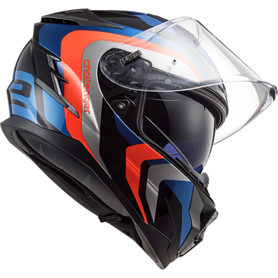 Мотошолом LS2 FF327 Challenger Galactic Blue Fluo Orange