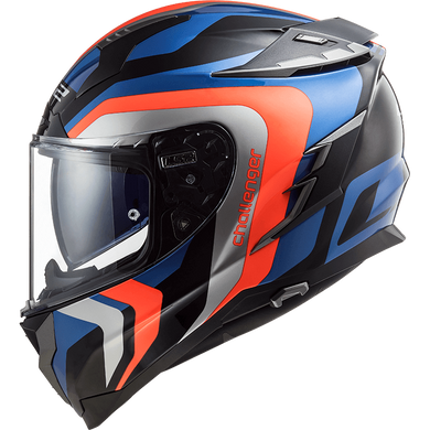 Мотошолом LS2 FF327 Challenger Galactic Blue Fluo Orange
