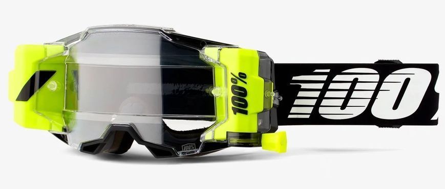 Маска кроссовая 100% ARMEGA FORECAST Goggle Black - Clear Lens, Roll-Off