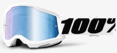 Маска кроссовая 100% STRATA 2 Goggle Everest - Mirror Blue Lens, Mirror Lens