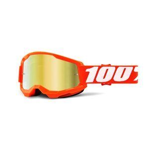 Маска кросова 100% STRATA Goggle II Orange - Mirror Gold Lens