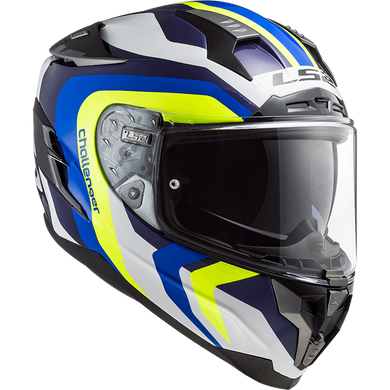 Мотошолом LS2 FF327 Challenger Galactic White Yelllow Blue