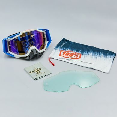 Мотоочки 100% Blue Yellow Mirror Blue Lens