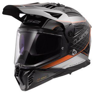 Мотошолом LS2 MX702 Pioneer 2 100TH Meridian Matt Black Light Gray Orange L