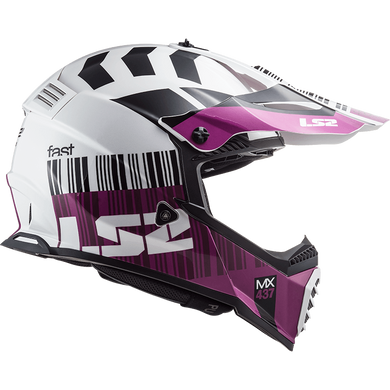 Мотошлем LS2 MX437 Fast EVO Xcode Gloss White Violet S