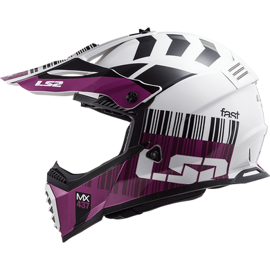 Мотошлем LS2 MX437 Fast EVO Xcode Gloss White Violet S