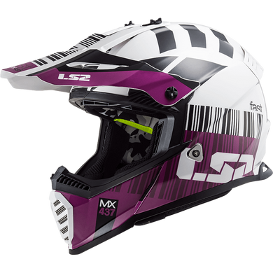 Мотошлем LS2 MX437 Fast EVO Xcode Gloss White Violet S