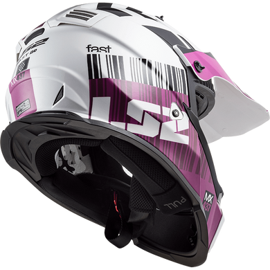 Мотошлем LS2 MX437 Fast EVO Xcode Gloss White Violet S