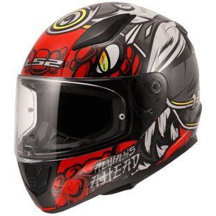 Мотошолом LS2 FF353 Rapid 2 Drillox Matt Cool Grey Red L