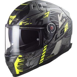 Мотошолом LS2 FF811 Vector II Techbot Matt Titanium Hi-Vis Yellow XL