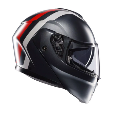 Мотошолом AGV STREETMODULAR (E2206) RESIA matt grey/silver/red L
