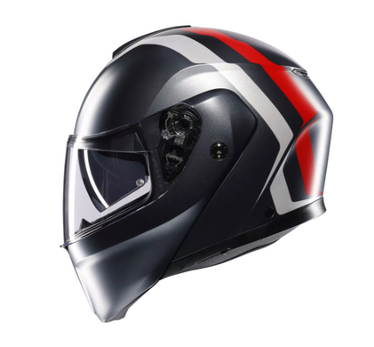 Мотошолом AGV STREETMODULAR (E2206) RESIA matt grey/silver/red L