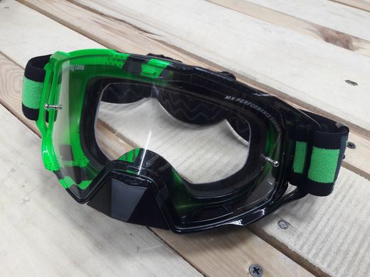 Мотоочки MT Goggles Mx Evo Stripes Black/Green