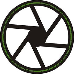 Наклейка на обод колеса Suzuki GSX-R Green