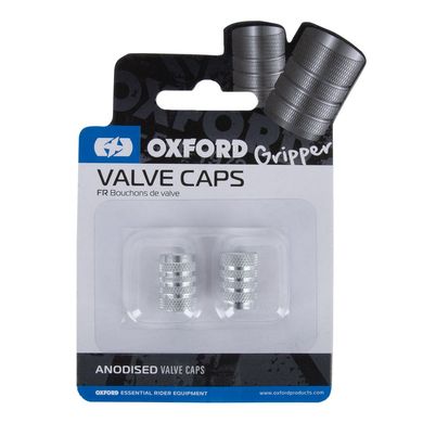 Oxford Gripper Valve Caps Silver